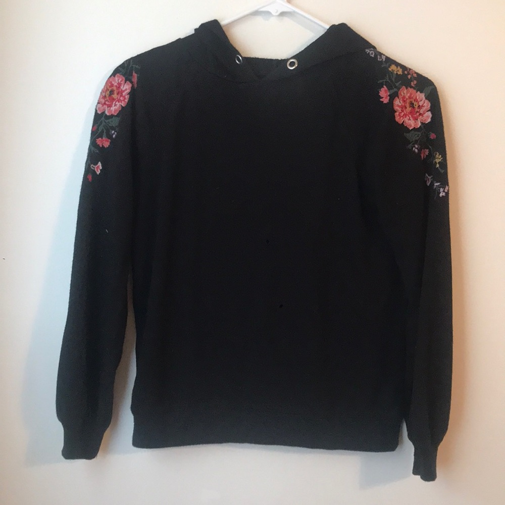 Black jacket with floral design